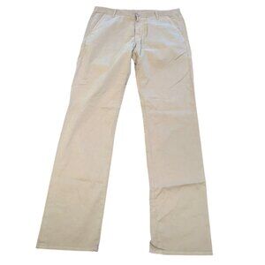 AG Lux Khaki Tailored Trouser Chino Pant 34x34 Beige Office Workwear Minimalist